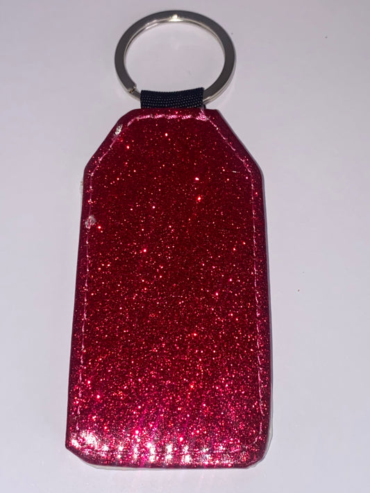Glitter Key Ring Sublimation - Red Luggage Tag