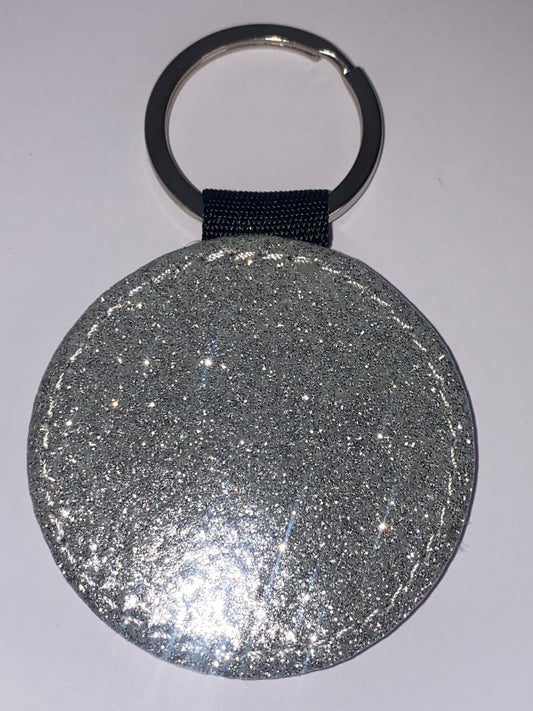 Glitter Key Ring Sublimation - Silver Round