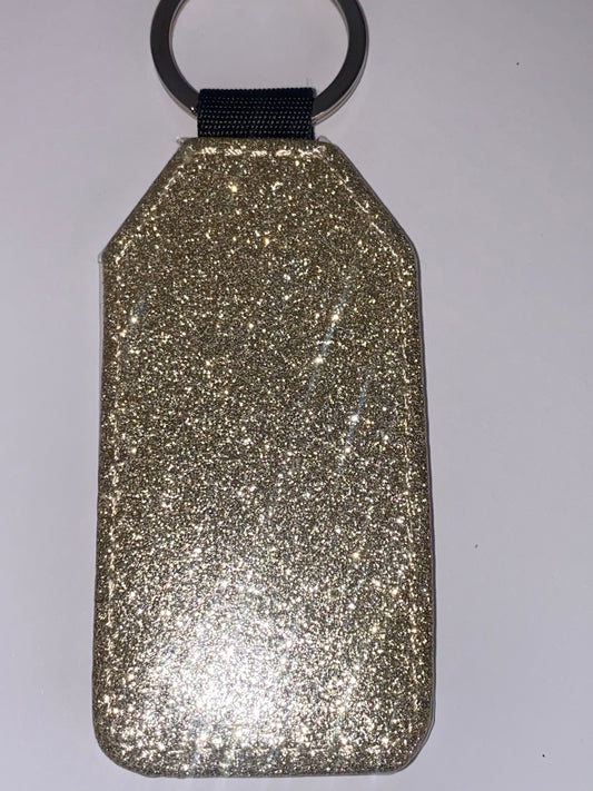 Glitter Key Ring Sublimation - Gold Luggage Tag