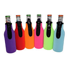 Neoprene bottle cooler with zip