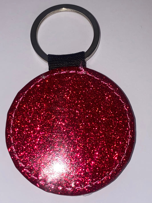 Glitter Key Ring Sublimation - Red Round