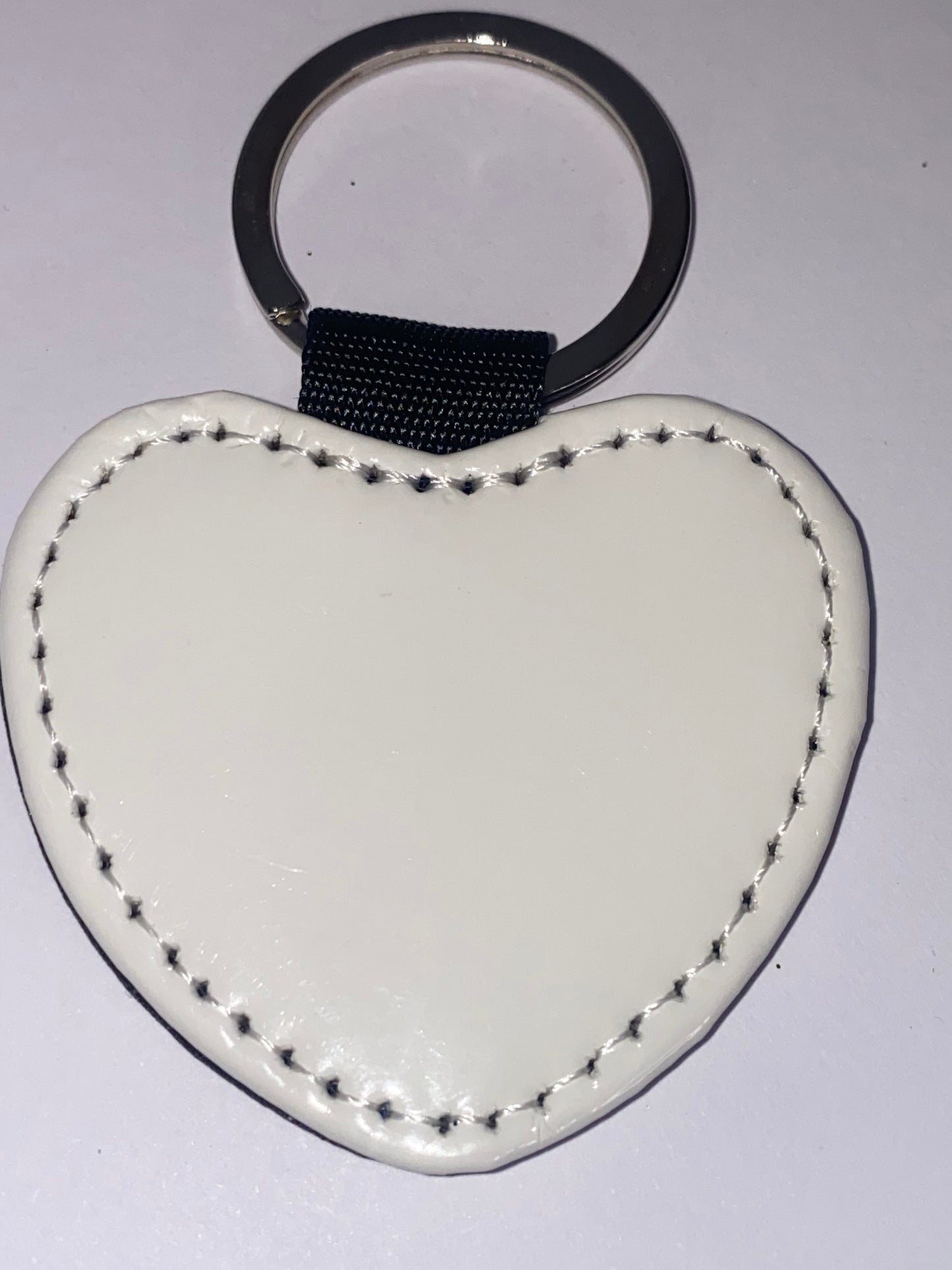 Glitter Key Ring Sublimation - Silver Heart