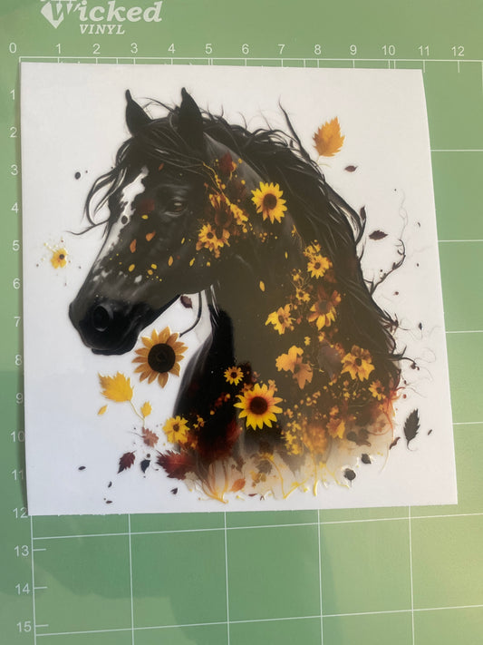 UVDTF Black Horse Sunflower